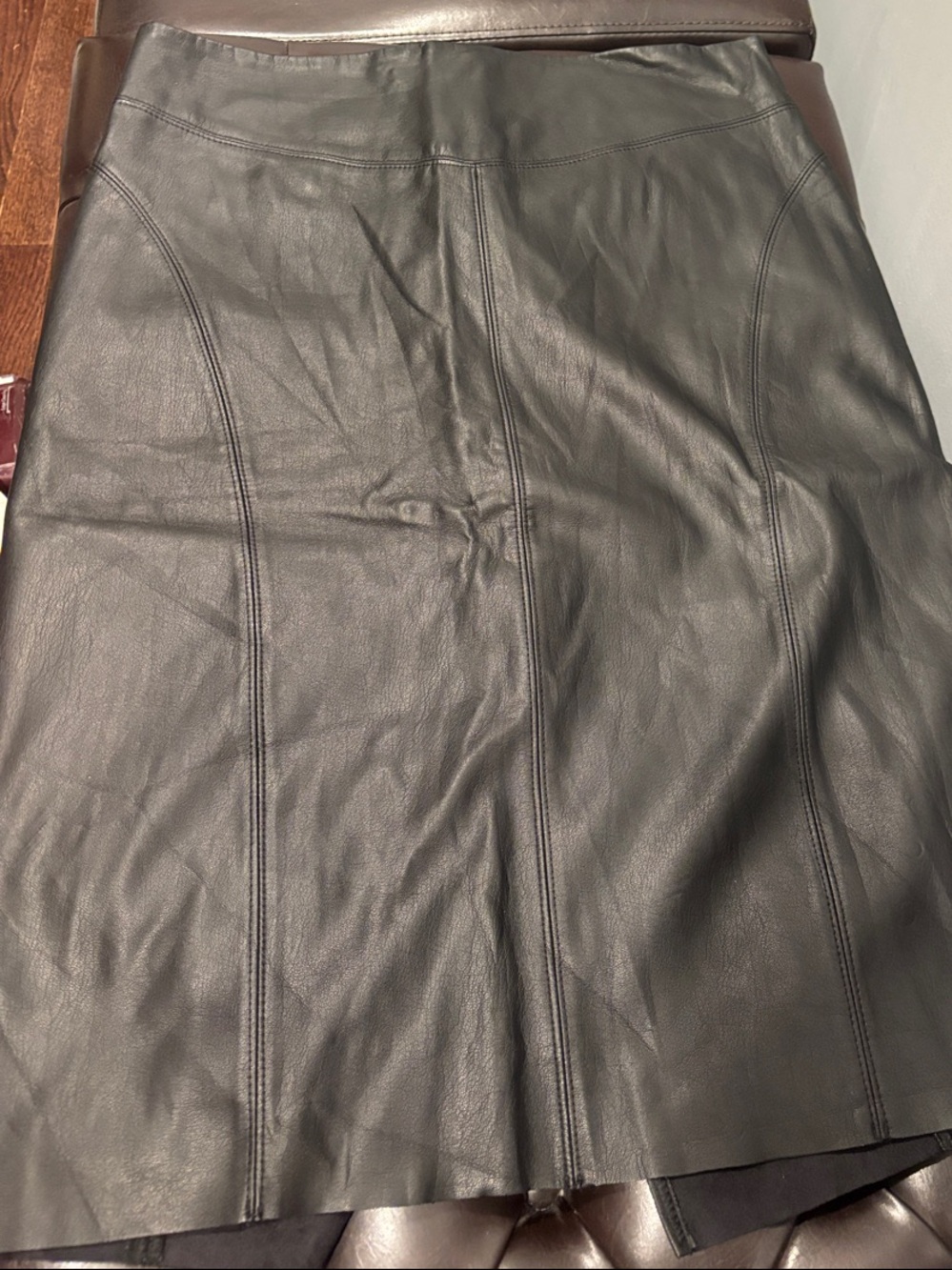 Express Black Leather Pencil Skirt